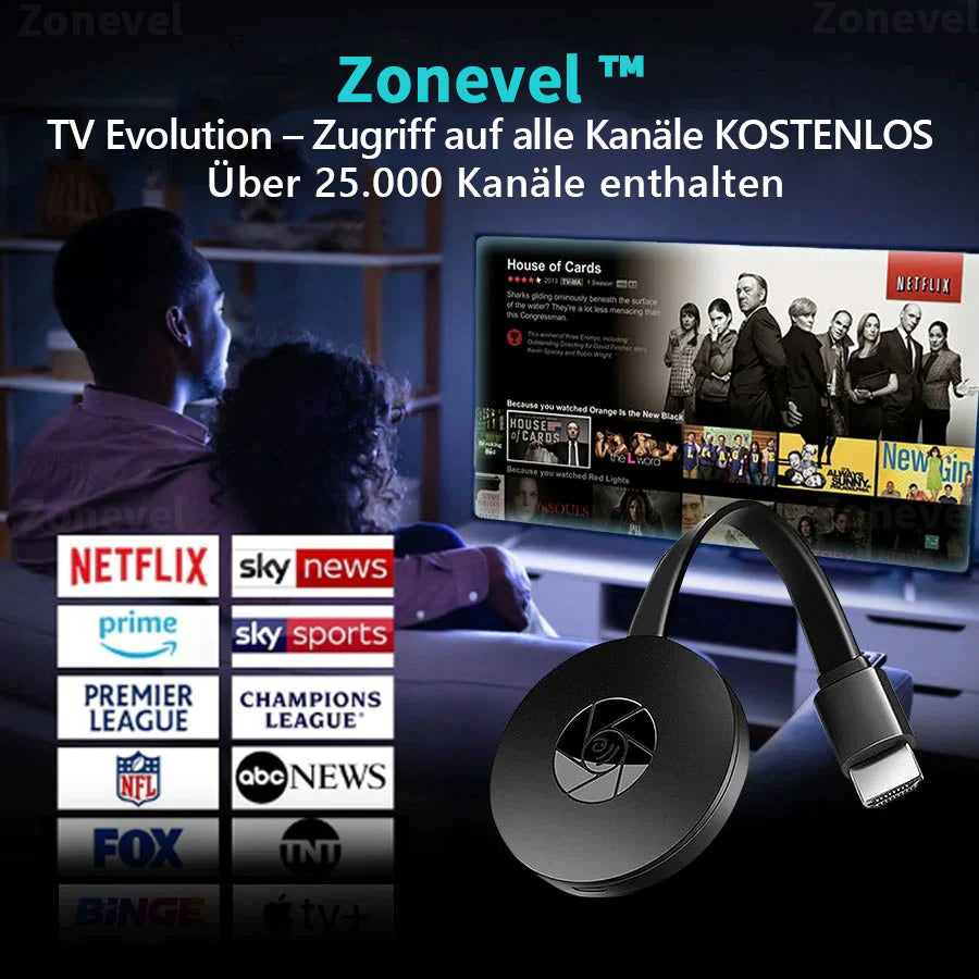 📺【Weihnachtsangebote】Zonevel™ TV-Streaming-Gerät - kostenloser Zugang zu allen Kanälen - keine monatliche Gebühr