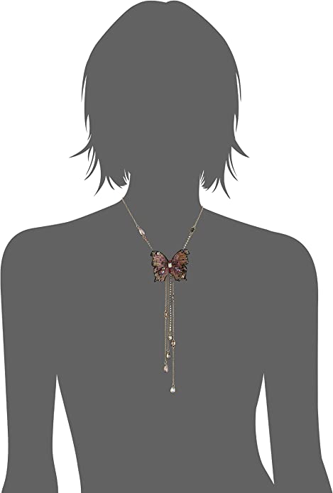 Gold Butterfly Y-Shaped Necklace