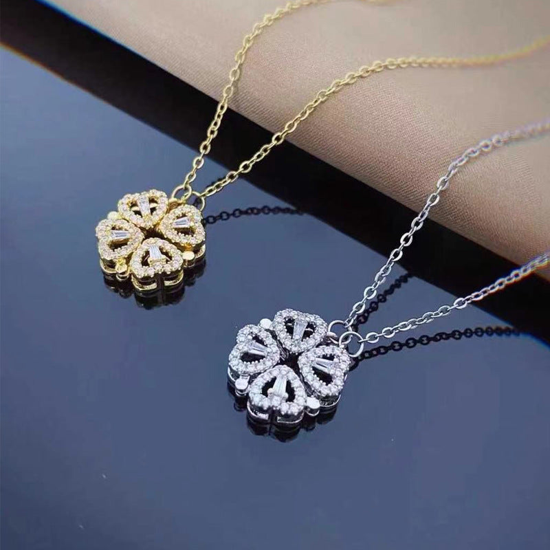 New titanium steel necklace love four-leaf flower necklace